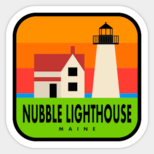 Nubble Lighthouse - Vintage Color Badge Sticker